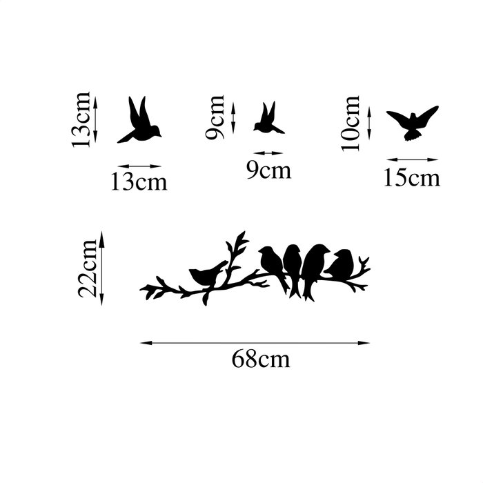 Wallity Accesorio de Pared de Metal Decorativo Bırd Communıty - 4 Piezas - Negro Wallity Accesorio de Pared de Metal Decorativo Bırd Communıty - 4 Piezas - Negro